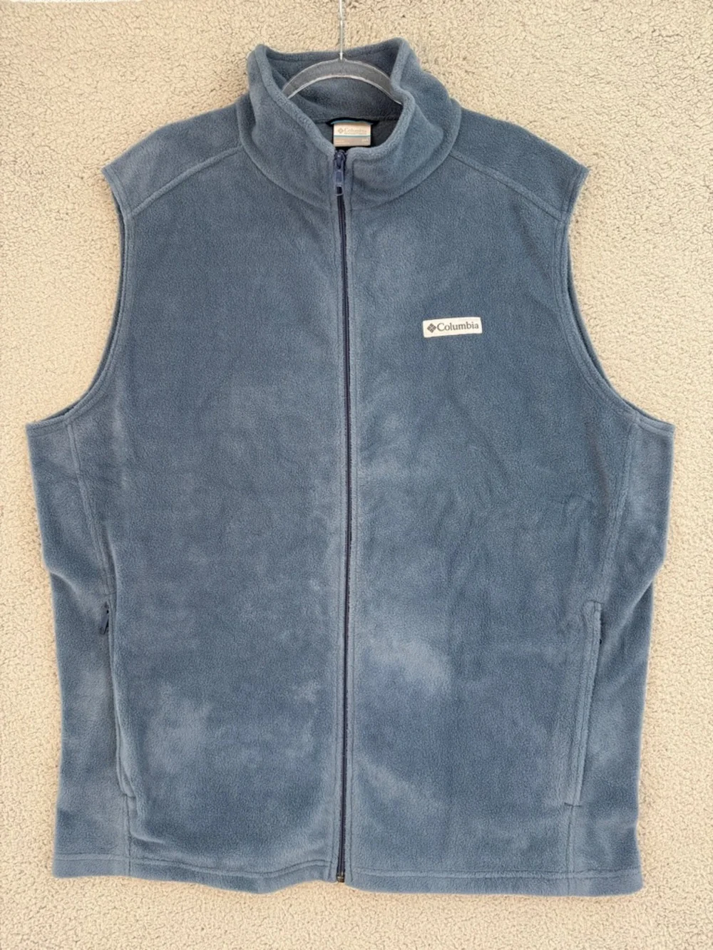 Columbia Men’s 2XT Tall full zip fleece vest Steel Blue Outdoor Layer Pockets